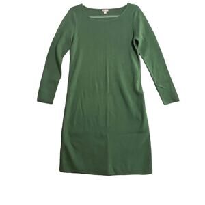 J. Jill Sweater Dress Womens Size Small Army Green Knee Length Long Sleeve Basic